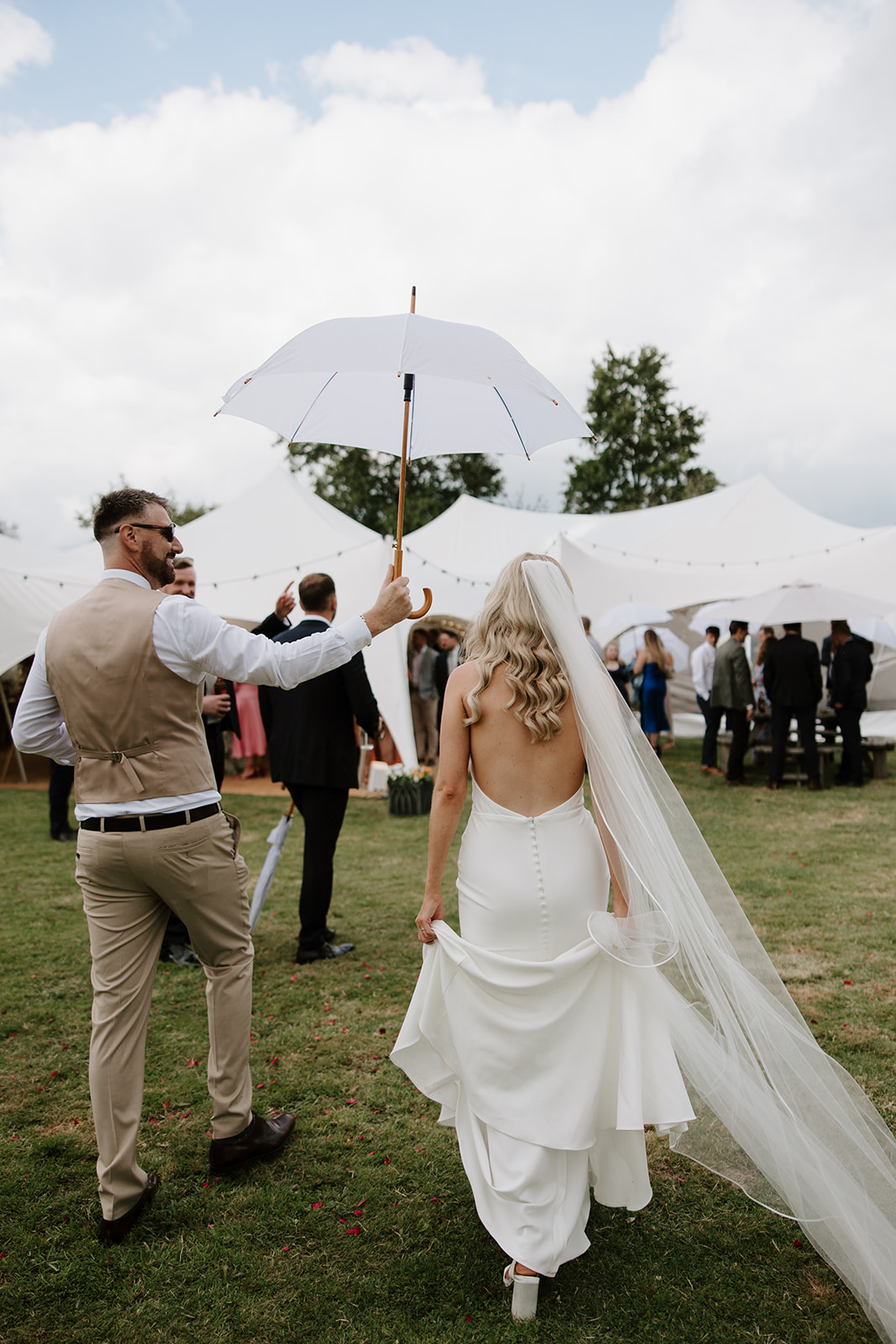 White Wedding Umbrellas