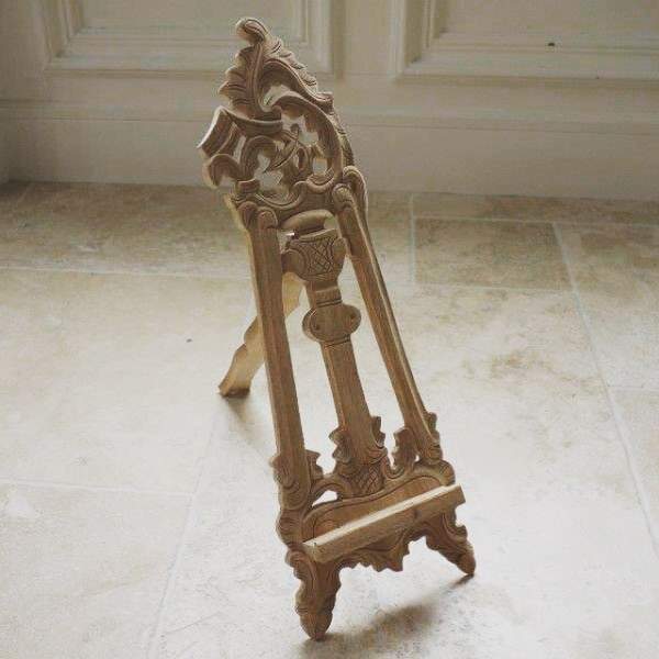 ornate small wooden easel