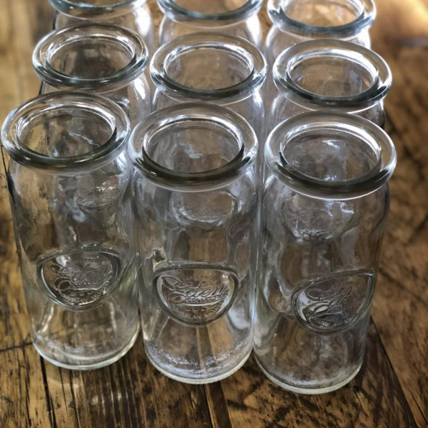 glass milk bottle vases